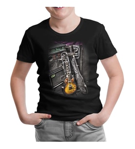 Müzik - Gitar Siyah Çocuk Tshirt
