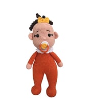 Turuncu Kız Emzikli Tombiş Bebek Amigurumi Organik Oyuncak