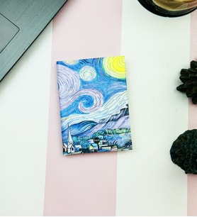 Yıldızlı Gece Tasarımlı Sert Kapaklı Mini Defter