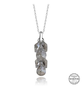 Swarovski Crystal Taşlı Salkım Gümüş Kadın Kolye