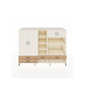 Kronos Dolap 12 Raflı 4 Çekmeceli 4 Kapaklı 220x59x163 Aytaşı-Aytaşı/Çam