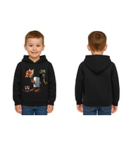 Unisex Brainrot Baskılı Çocuk Swaetshirt Kapüşonlu 3 İplik Şardonlu (Siyah)