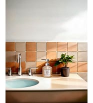 Cam Sıvı Sabunluk - Banyo Mutfak Sabunluğu - Retro Series - 400 ML (Turuncu)