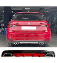 Fiat Egea Hb Kırmızı Difüzör Çiftli Kare Egzoz Görünümlü D Tip Difizör