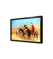 Çölü Geçen Araplar Çerçeveli Cam Tablo