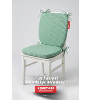 Pötikare Sırtlıklı Sandalye Minderi 42x42 Fermuarlı Yıkanabilir Kılıf Bağcıklı Minder Standart Fit