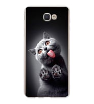 PrintiFy Samsung Galaxy J7 Prime ile Uyumlu 1mm Slim Fit Kedi 2 050c Baskılı Şeffaf  Kılıf