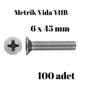 Metrik Vida Civata Yhb 6x45 mm 100 Adet Yıldız