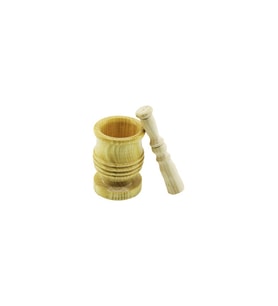 ORTA BOY  LÜX AHŞAP HAVAN SARIMSAK DÖVECEK Ç: 7.3CM--D: 6.5CM--Y: 10.5CM FİLELİ AMBALAJ (5343)
