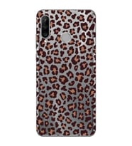 Huawei P30 Lite Uyumlu Leopar Desenli Şeffaf Telefon Kılıfı