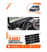 RENAULT KANGOO 2 AİRBAGLİ (2004-2008) Uyumlu Ön Torpido Koruma Kılıfı Halısı - Siyah Gri