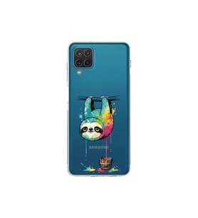 Samsung Galaxy M12 ile Uyumlu Splash Tembel Hayvan Tasarımlı Şeffaf Silikon Kılıf