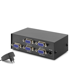 Vga Splitter 1 In 4 Out 200 Mhz - Siyah HDX1278