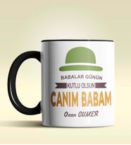 Kişiye Özel Canım Babam 3 Tasarımlı Siyah Kupa Bardak (Siyah)