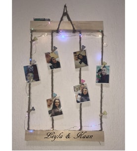Hasır İpli Mandallı Led IşıklıFotoğraf Albümü