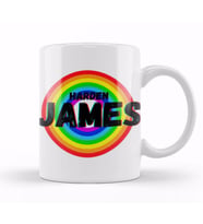 James Harden   Basketball gifts vintage Retro Rainbow Qquotes For BOYS AND Dad Kupa Bardak Porselen