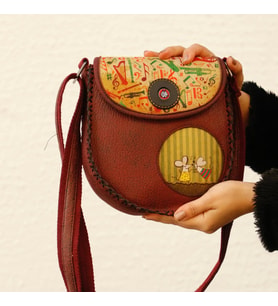 Dans Eden Fare Figürlü Çapraz Örgülü Kol Çantası Etnik Bohem Style - Bordo