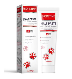 Biopetine Kedi Tüy Yumağı Önleyici ve Tüy Sağlığı Multivitamin Malt Paste Macunu 100gr. (Yetişkin ve Yavrular)