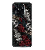Xiaomi Poco X3 Pro M4 Pro X4 Pro C40 10C Kılıf Desenli Silikon Skull Rose 1673