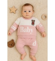 Baby Desenli 2'li % 100 Pamuk Kız Bebek Takımı