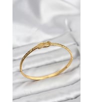 Pirinç Gold Renk Düğüm Model Kadın Kelepçe Bileklik - TJ-BB8230