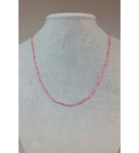 Pembe Kuvars Taşı 2mm Kolye (SABİT KLİPSLİ)