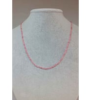Pembe Kuvars Taşı 2mm Kolye (SABİT KLİPSLİ)