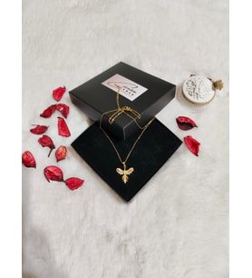 Zirkon Taşlı Anka Kuşu Tasarım Kolye (Gold)