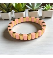 Kadın Porselen Lastik Misina Bileklik (Pembe)