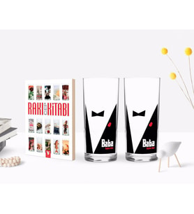 BK Gift Kişiye Özel Renkli Baskılı Godfather Baba Tasarımlı İkili Rakı Bardağı ve Rakı Cep Kitabı Hediye Seti-10 (Model 1)