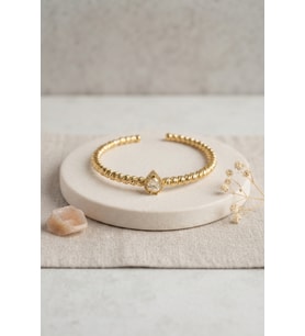 Gold Renk Dorika Model Damla Zirkon Taşlı Kadın Bileklik TJ-BB8856