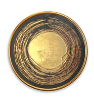 Gold Desen Yuvarlak Cam Tablo