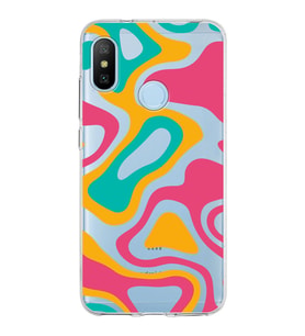 Xiaomi Mi A2 Lite Uyumlu Kapak Renkli Desen Tasarımlı Şeffaf Silikon Kılıf
