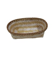 Ev Sepet Öğesi Beyaz Kahverengi %100 doğal malzemelerle üretilmiştir El Yapımı 26x15cm