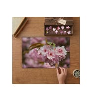 Japon Süs Kirazı Çiçekleri Tasarımı 240 parça Ahşap Puzzle Ahşap Kutuda MP07369