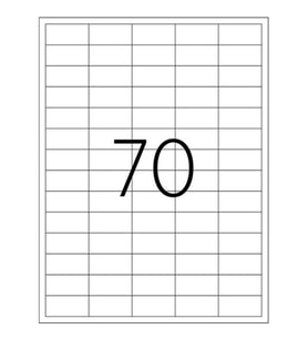 A1 Etiket Lazer Etiket tw-2270 100 A4 Sayfa Lazer Etiket 40 x 20 mm Boyutunda 1 A4 Sayfada 70 Etiket