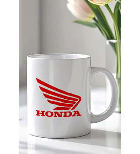 Honda Tasarımlı 330ml Baskılı Beyaz Seramik Kupa Bardak