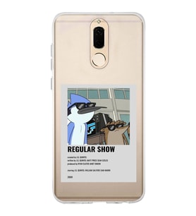 Huawei Mate 10 Lite Uyumlu Regular Show Mordecai ve Rigby Desenli Şeffaf Telefon Kılıfı