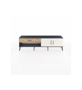 Arges TV Ünitesi Tek Raflı Tek Çekmeceli 2 Kapaklı 176x30x51 Antrasit-Aytaşı/Çam