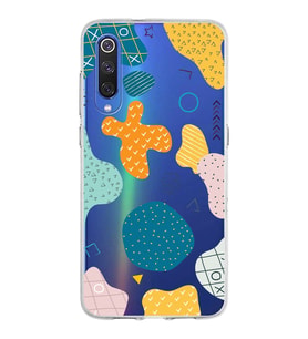 Xiaomi Mi 9 Uyumlu Kapak Geometrik Şekiller Tasarımlı Şeffaf Silikon Kılıf