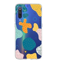 Xiaomi Mi 9 Uyumlu Kapak Geometrik Şekiller Tasarımlı Şeffaf Silikon Kılıf