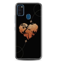 Samsung M21 M22 M23 M30 M31S M32 Kılıf Desenli Silikon Plane Heart 1721