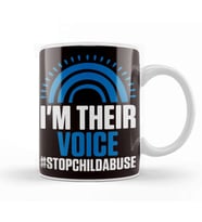 Stop Child Abuse Prevention Month Awareness Blue Ribbon Kupa Bardak Porselen