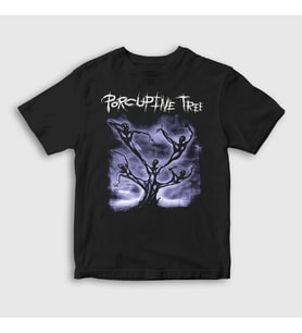 Presmono Unisex Çocuk Siyah Logo Müzik Porcupine Tree T-Shirt 528222tt