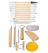 Seramik ve Çömlek Şekillendirme Seti 19 Parça 1 Paket Kil Modelaj Modelleme Heykel Şekillendirici Hobi Sanatsal (Naturel)