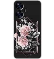 Realme C55 Kılıf HD Desen Baskılı Kılıf - Retro Çiçek 1