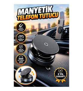 Evrensel Uyumlu Manyetik Araç Telefon Standı – Dayanıklı Alüminyum Gövde ve Çift Taraflı Vakum Monta