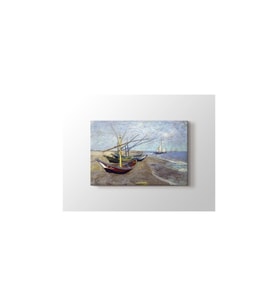 DBSanatevi Vincent Van Gogh - Fishing Boats On The Beach At Saintes Maries Tablo 70 X 70 cm