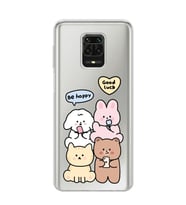 Redmi Note 9 Pro/Note 9S Uyumlu Sevimli Ayıcıklar Desenli Şeffaf Telefon Kılıfı