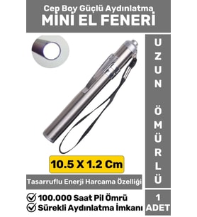 Kompakt Kamp Avcı Balıkçı Deprem Enerji Tasarruflu Beyaz Işık Pilli Sert Plastik Mini EL FENERİ
